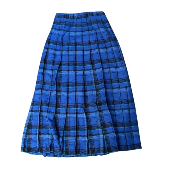 Pendleton Vintage Blue Plaid Virgin Wool Skirt Size 6 - Picture 2 of 5